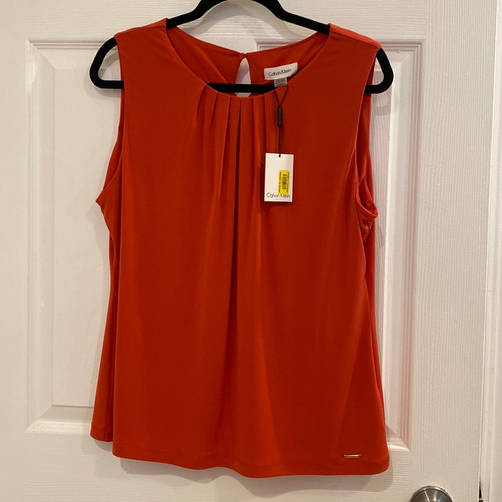 Calvin Klein blouse - orange, brand new with tags, size XL